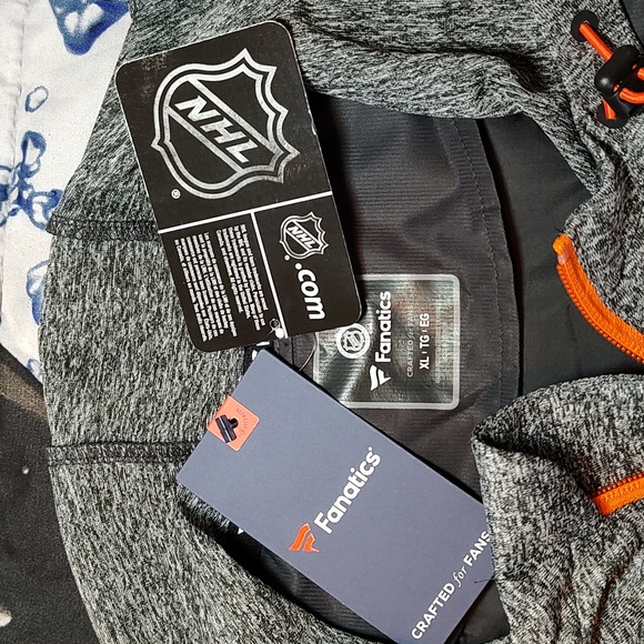 Philadelphia Flyers Men's Softshell Hybrid Zip Hooded Jacket Fanatics - XL NWT - Picture 7 of 9